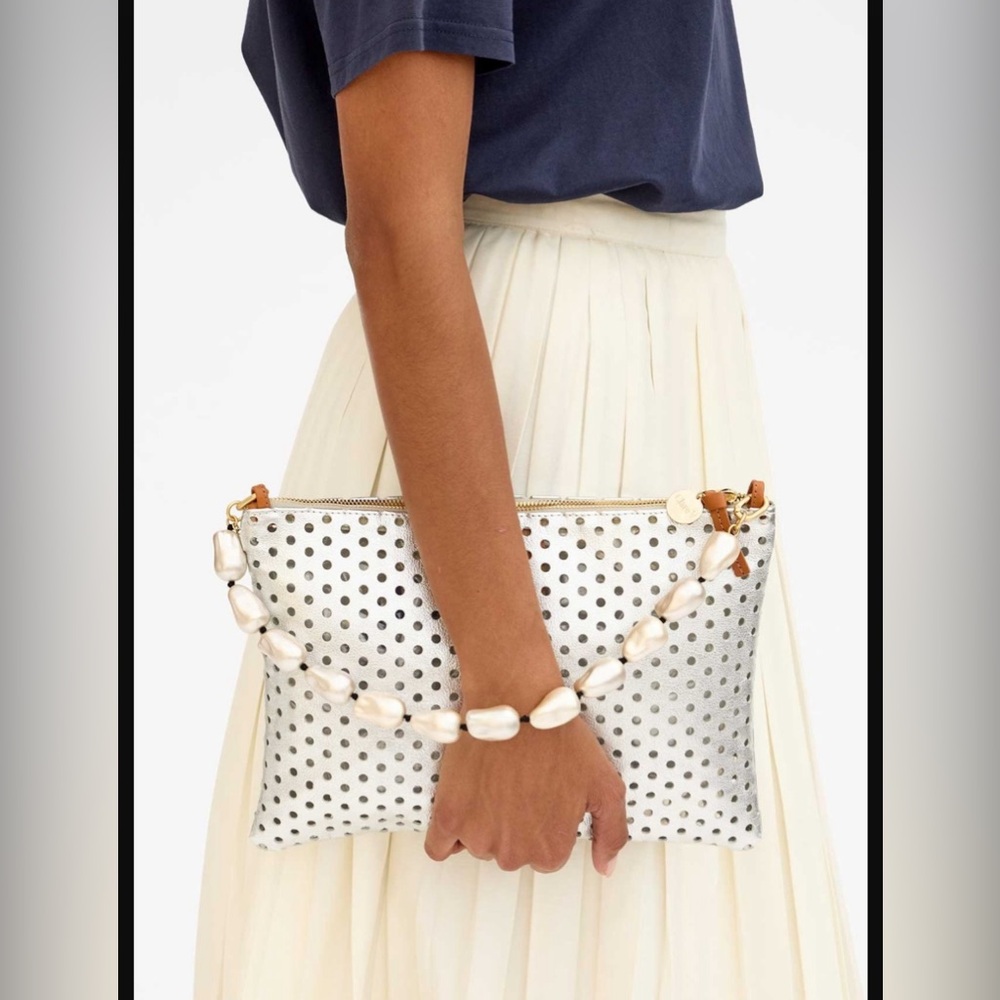 Clare V baroque pearl shortie strap